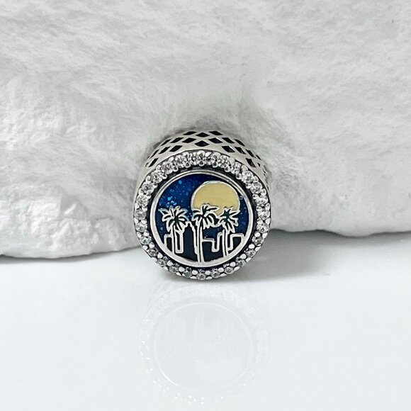 Pandora Ft. Lauderdale FTL City Night Scene Bead Charm S925 Silver Charm - Picture 1 of 3